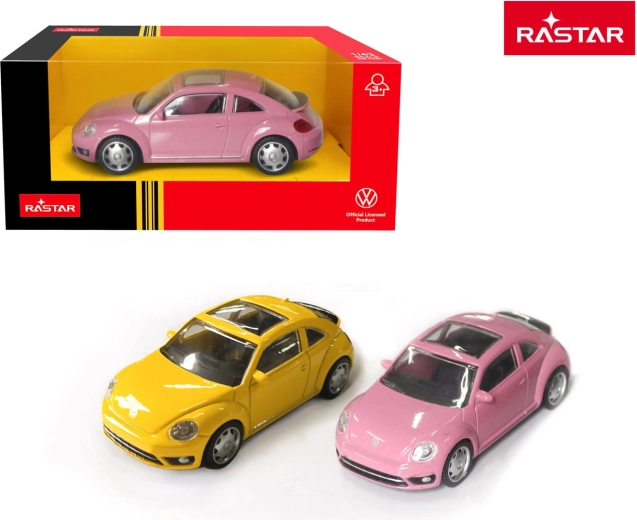 Rastar fém autómodell Volkswagen Beetle sárga 1:43 - 1 db