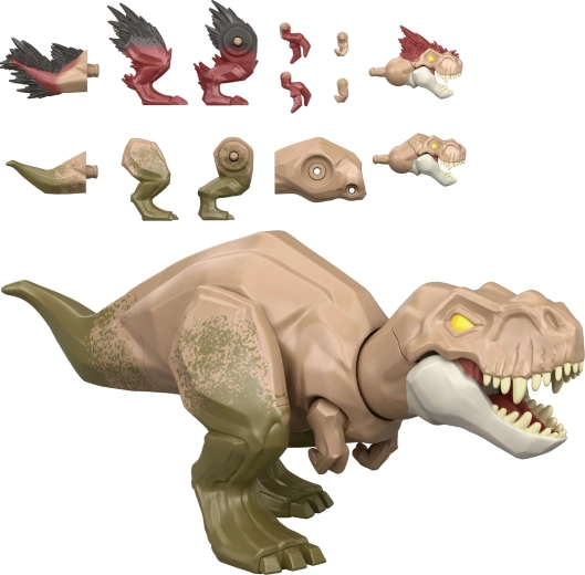Mattel Jurassic World Mayhem Mix-Ups 2 az 1-ben dinoszauruszfigura – Tyrannosaurus rex