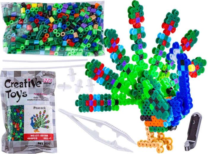 Vasalható gyöngyök 3D – páva tasakban