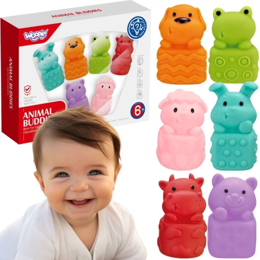 Woopie Baby puha szenzoros fürdőjátékok állatfigurák - 6 db