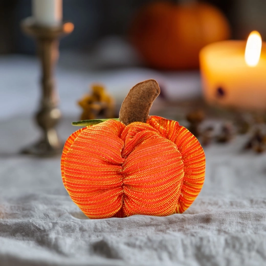 Halloween textil tök 7 × 7 × 7 cm