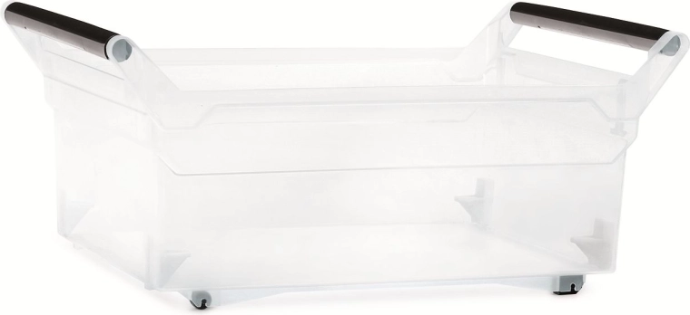 NUK 30 l-es műanyag tárolódoboz kerekekkel, átlátszó