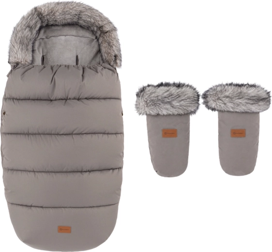 PETITE&MARS Comfy 4 az 1-ben téli bundazsák kesztyűvel babakocsihoz Fjora Mocha Mousse – 2 db