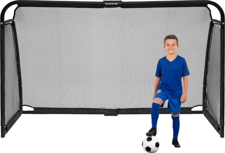 Bauerkraft futballkapu 300 × 200 × 90 cm, acél, fekete