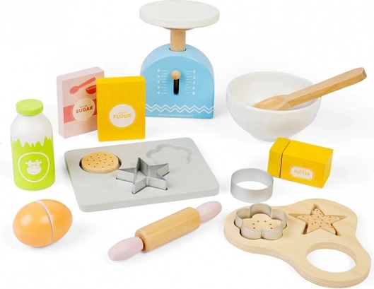 Gyerekeknek szánt fa sütőkészlet