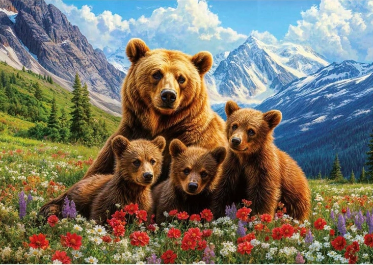 Grizzly medvék puzzle 1000 darabbal