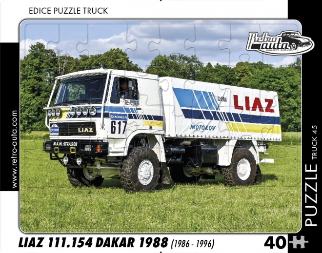 RETRO-AUTA puzzle TRUCK: LIAZ 111.154 Dakar 1988, 40 darabos