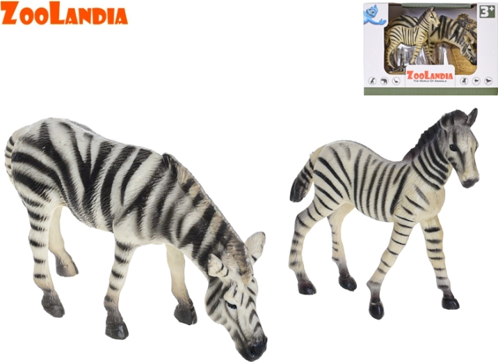 Zebra csikóval – ZOOLANDIA műanyag figura szett