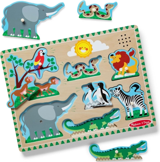 Melissa & Doug fa hangos puzzle – Állatok az állatkertben
