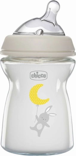 Chicco Natural Feeling üveg cumisüveg 250 ml, antikólika, semleges, 0hó+