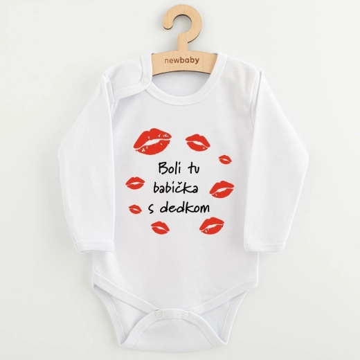 New Baby mintás bababody „Itt volt a nagymama és a nagypapa” felirattal