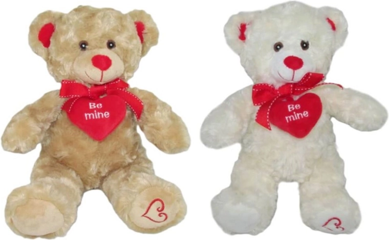 Plüss mackó szívvel 20 cm