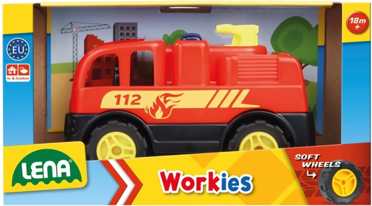 LENA Workies tűzoltóautó, 12 cm