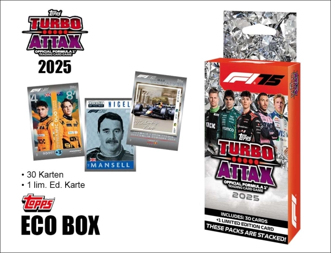Turbo Attax Formula 1 2025 eco box gyűjtőkártyákkal