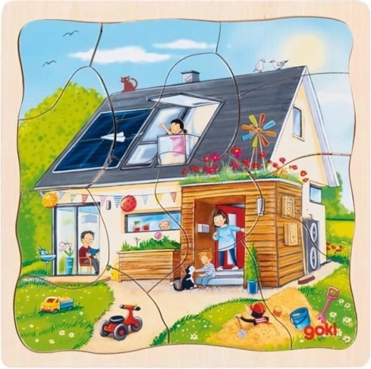 Többrétegű puzzle Házat építünk