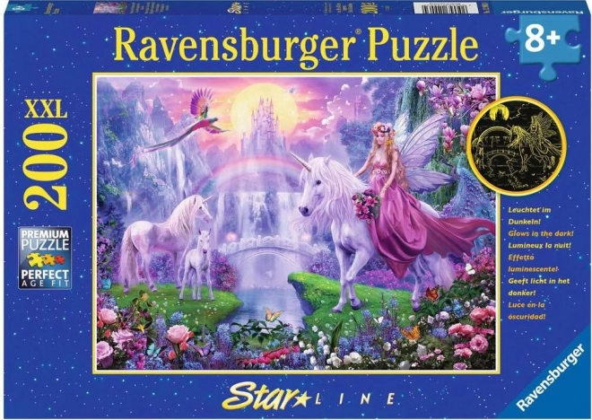 Ravensburger világító puzzle Varázslatos egyszarvú éj XXL 200 darabos