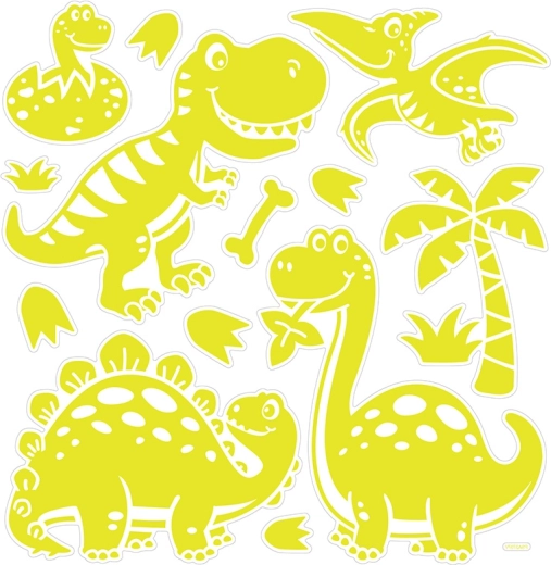 Világító 3D falmatricák – dinoszauruszok