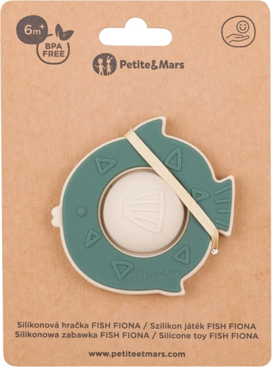 Petite&Mars szilikon játék Fish Fiona – misty green