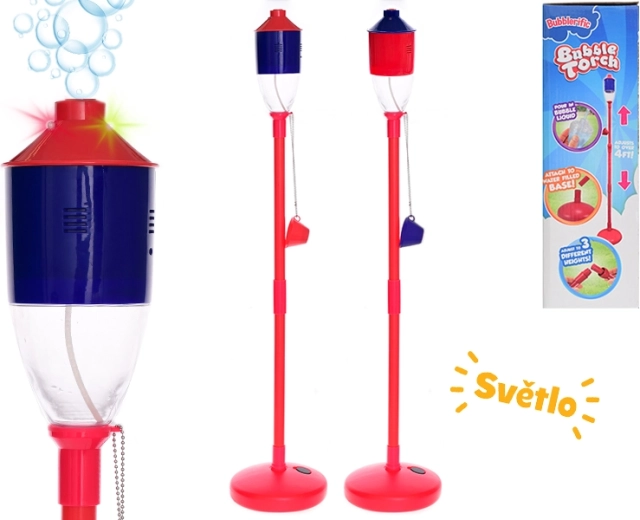 Álló buborékfújó fáklya formában, 132 cm