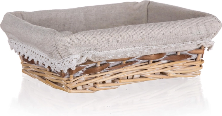 Duo fonott téglalap kosár 21 × 16 cm csipkeszegéllyel