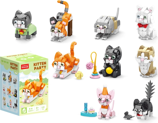 Kitty Matey mini építőkészlet vidám cicák – 1 db