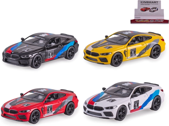 Fém autómodell BMW M8 Competition Coupé 1:38 visszahúzós meghajtással