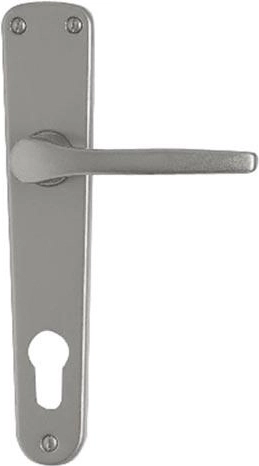 MONET pajzsos kilincs hengerzárbetéthez, 90 mm osztás, alumínium, ezüst