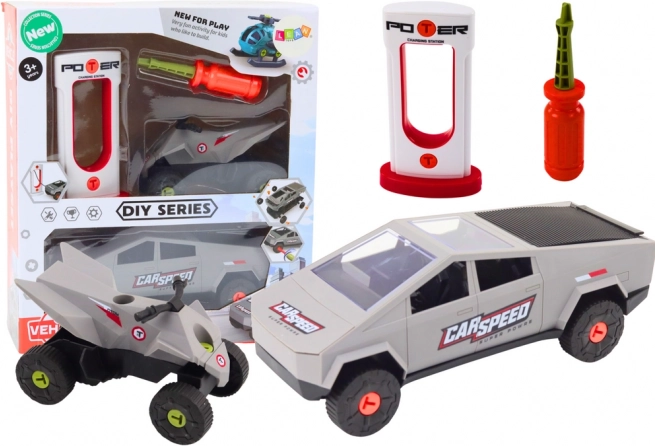 Modern autó és quad DIY szerelőkészlet – szürke