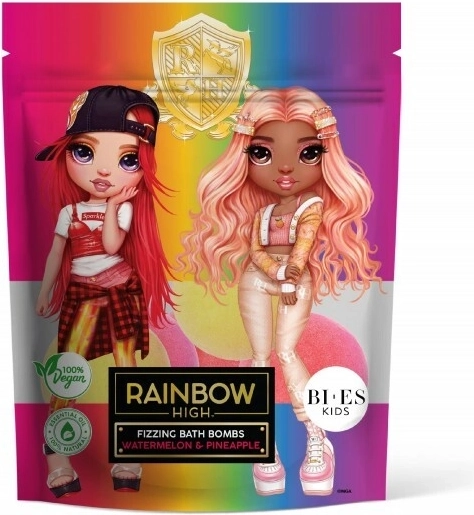 Rainbow High pezsgő fürdőbombák görögdinnye és ananász illattal 6×55 g