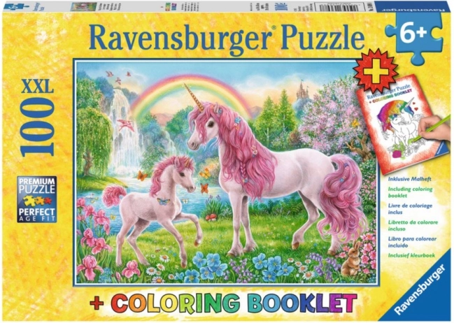Puzzle Varázslatos unikornisok XXL 100 darab + kifestő RAVENSBURGER