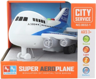 Nagy elemes repülőgép fénnyel és hanggal