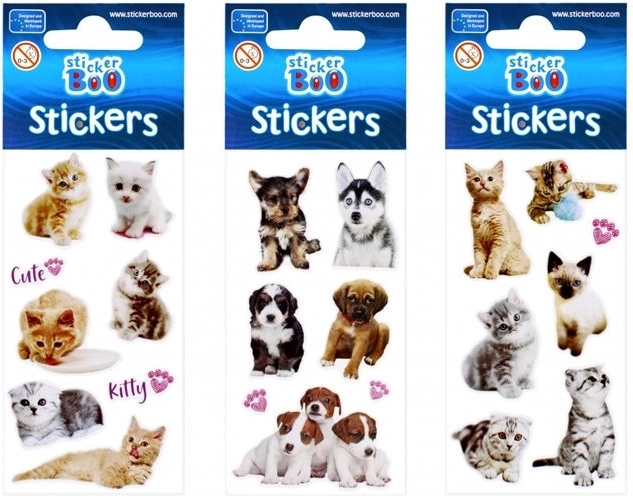 StickerBoo matricák kiskutyákkal és kiscicákkal (3 változat) - 1 db