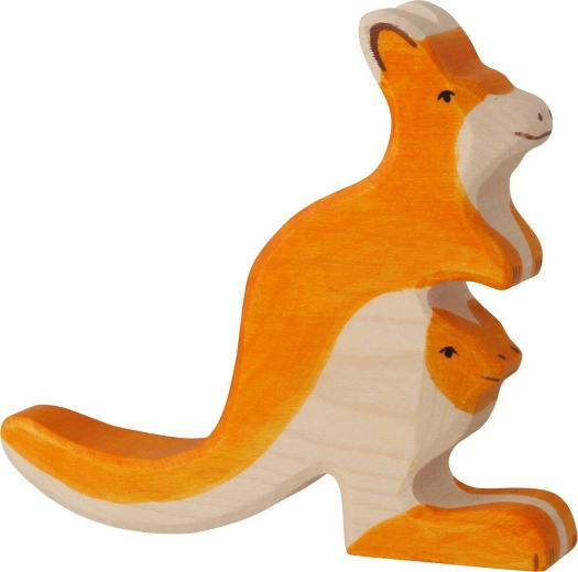 Holztiger kenguru kölyökkel – 1 darab