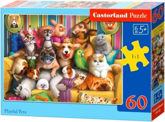 CASTORLAND vidám állatkák – 60 darabos puzzle