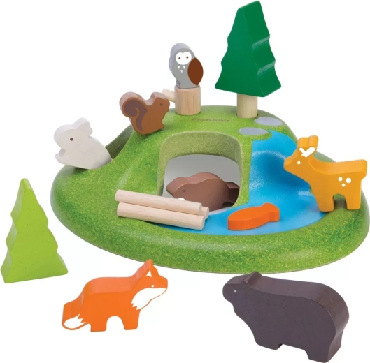 PlanToys erdei állatok és táj készlet