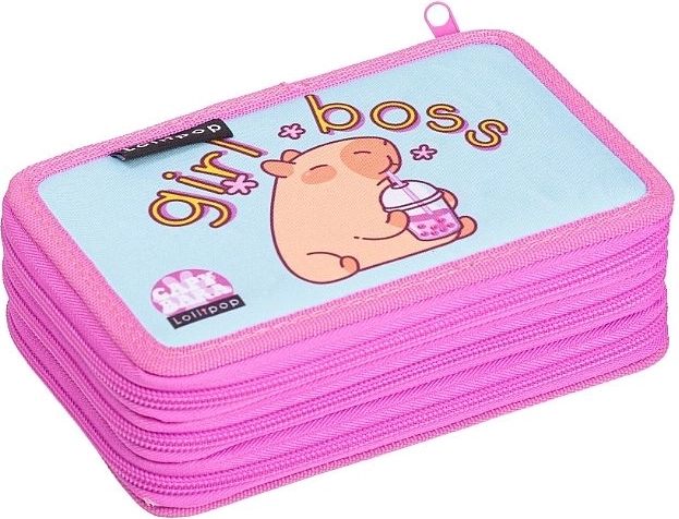 LizzyCard textil háromrekeszes tolltartó – capybara