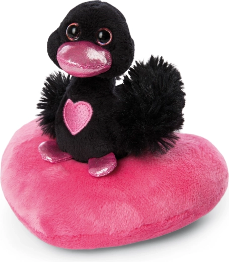 NICI plüss fekete hattyú szívecskével Love Green 10 cm