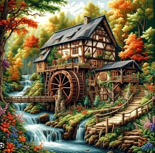 Norimpex gyémántfestés Malom az erdőben 30 × 40 cm - 1 db