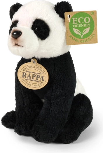 Öko-barát, ülő panda plüssmackó, 15 cm