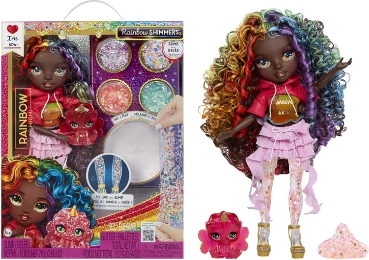 Rainbow High csillogó baba slime-mal – Iris