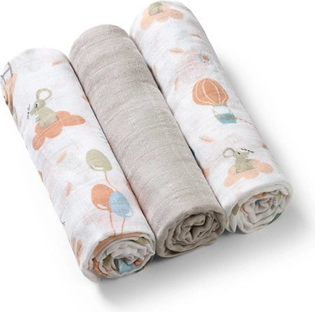 BabyOno bambusz pelenkák 70 × 70 cm, 3 db – szürke mix