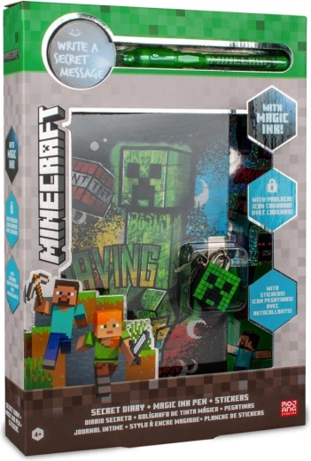 Minecraft titkos napló varázslatos UV tollal és matricákkal