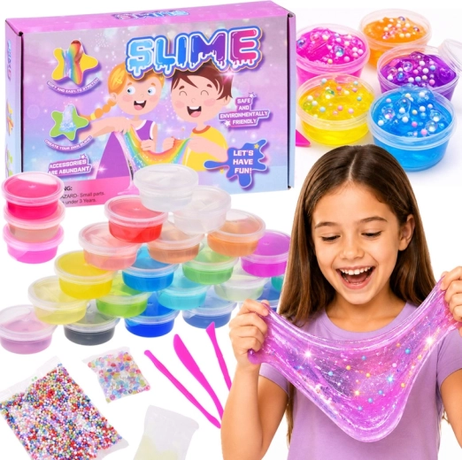 Slime (nyálka) készítő szett – 24 szín és kiegészítők