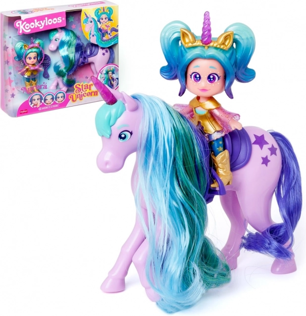 KookyLoos Star Unicorn baba – Aurora egyszarvúval és kiegészítőkkel