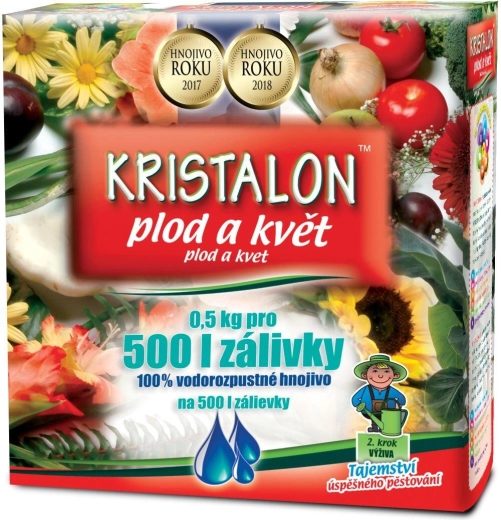 Kristalon termés és virág 0,5 kg – univerzális kristályos műtrágya