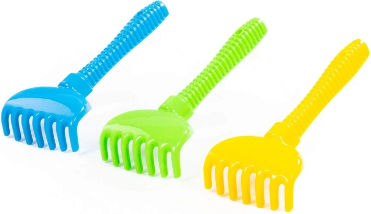 Gyermek homokozó gereblye ergonomikus fogantyúval – 1 db