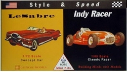Style & Speed Le Sabre „Concept Car” és Indy Racer műanyag autómodell (Glencoe Models)