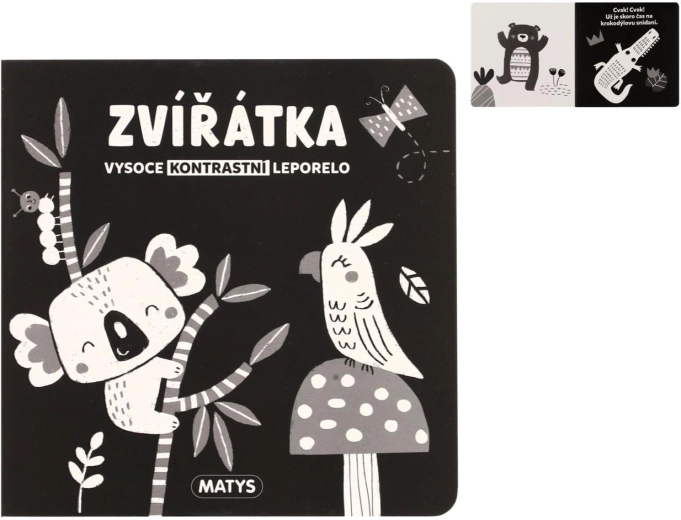 Magas kontrasztú állatos leporelló 16 × 16 cm