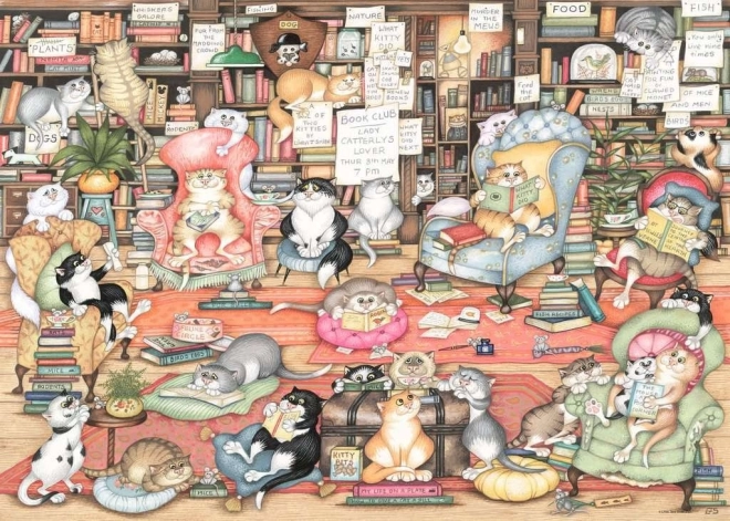 RAVENSBURGER puzzle Crazy Cats: Bingley könyvklubja 1000 darab