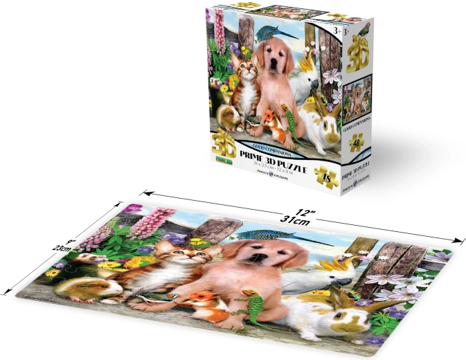 3D puzzle Jó társak 48 darab